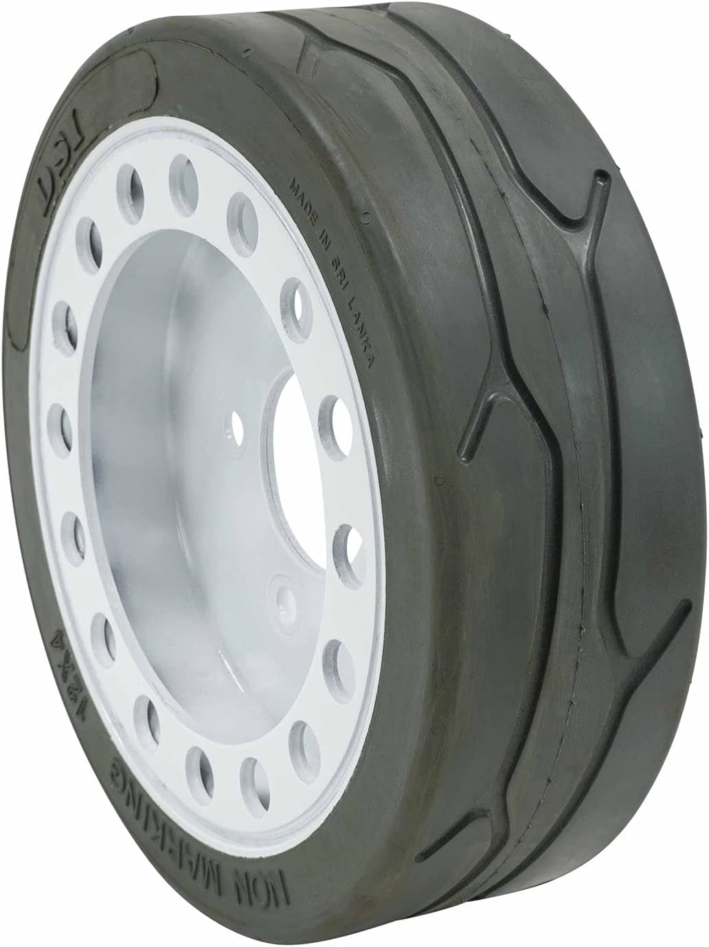 (2 Pack) Scissor Lift Tires 12 x 4, Non-Marking Wheel Assembly Y291