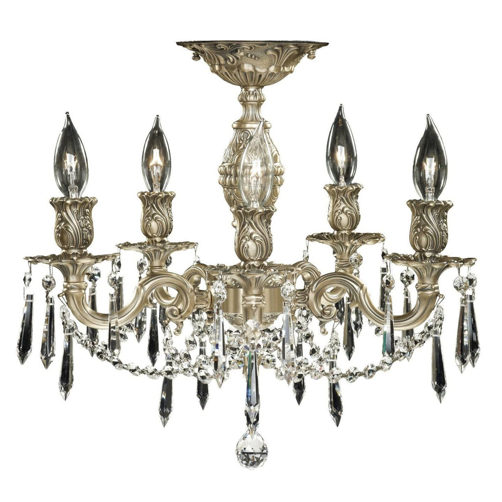 Antique Black Glossy Five Light Flush Mount A969903