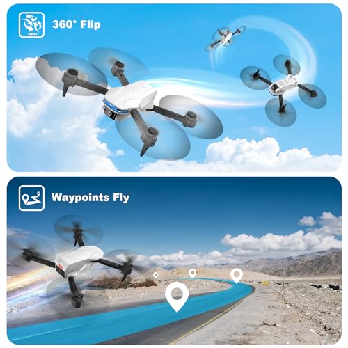 1080P HD Foldable Drone with Carrying Case Grey B6097