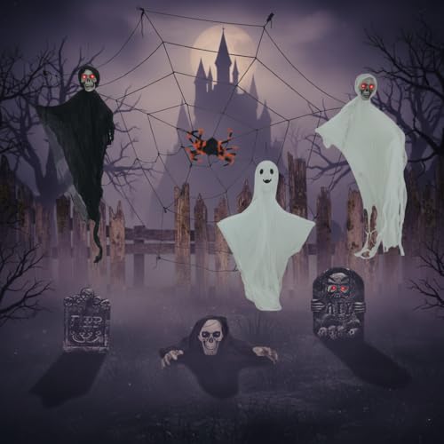 8-Piece Halloween Decorations Set with Glowing Details J3372