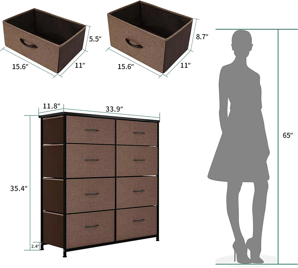 8 Drawer Fabric Dresser A83317