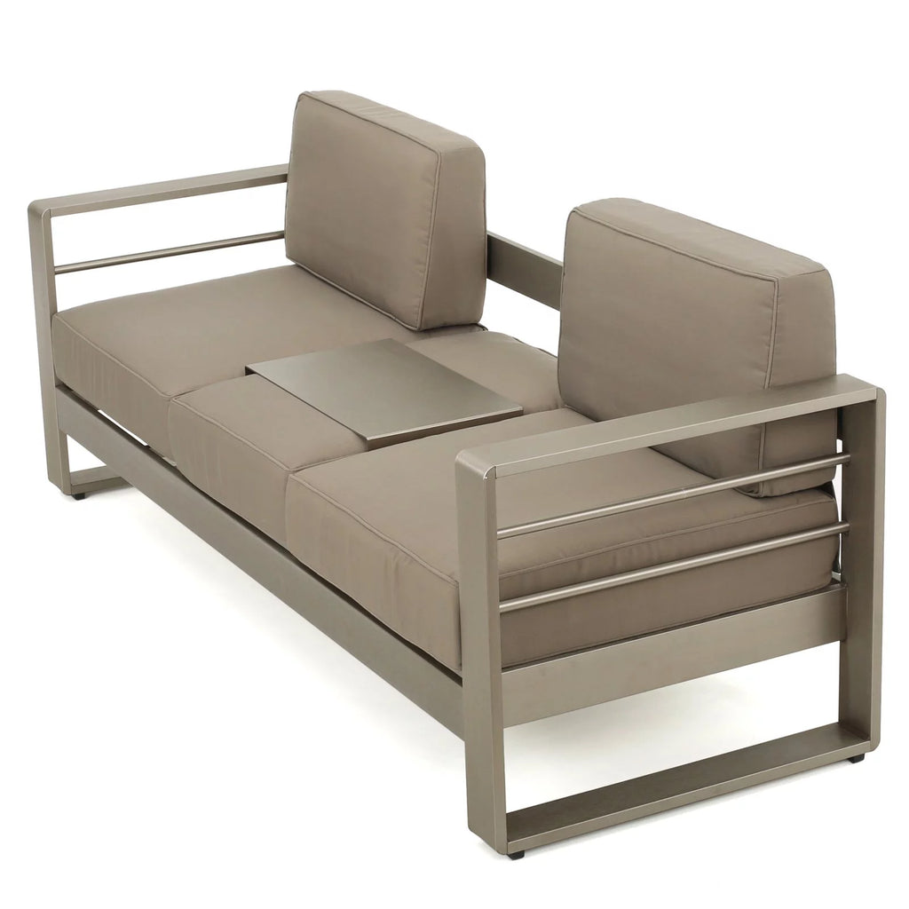 Aluminum Patio Sofa with Cushions D607