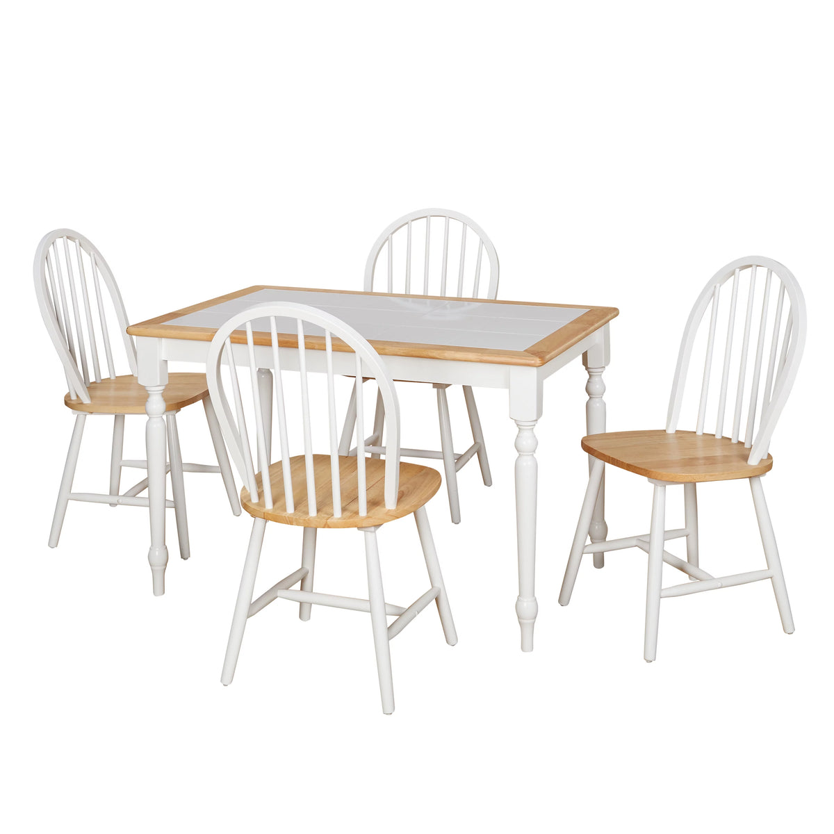White Natural Tile Top Table P475
