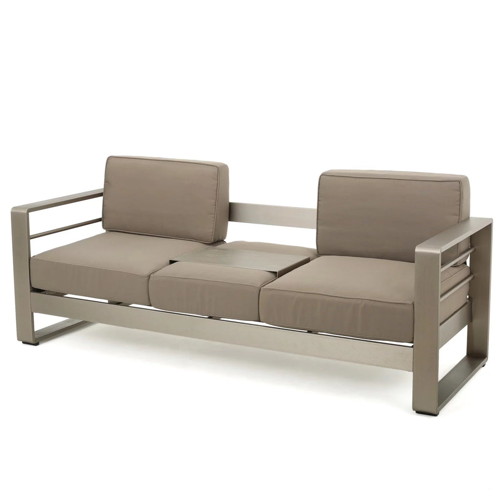 Aluminum Patio Sofa with Cushions D607