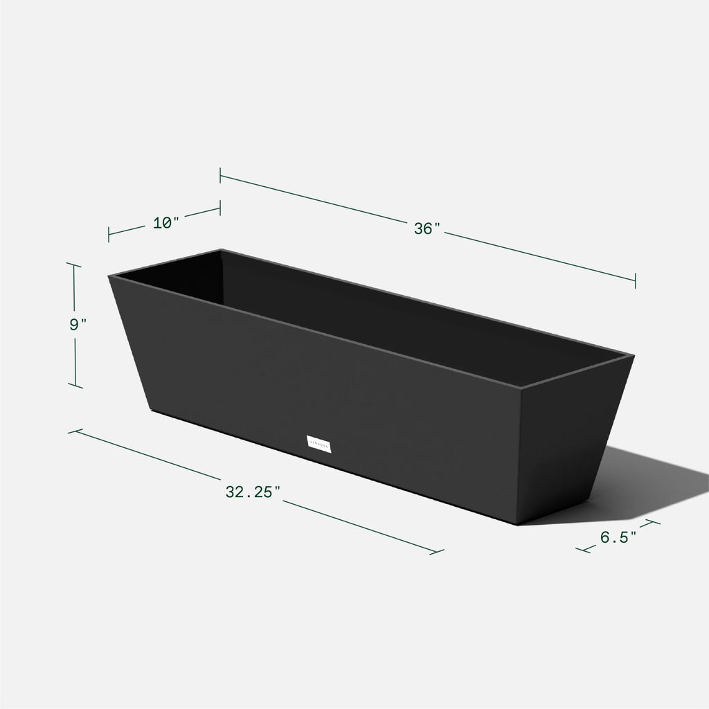 36" Plastic Planter 2-Pack Black X125872