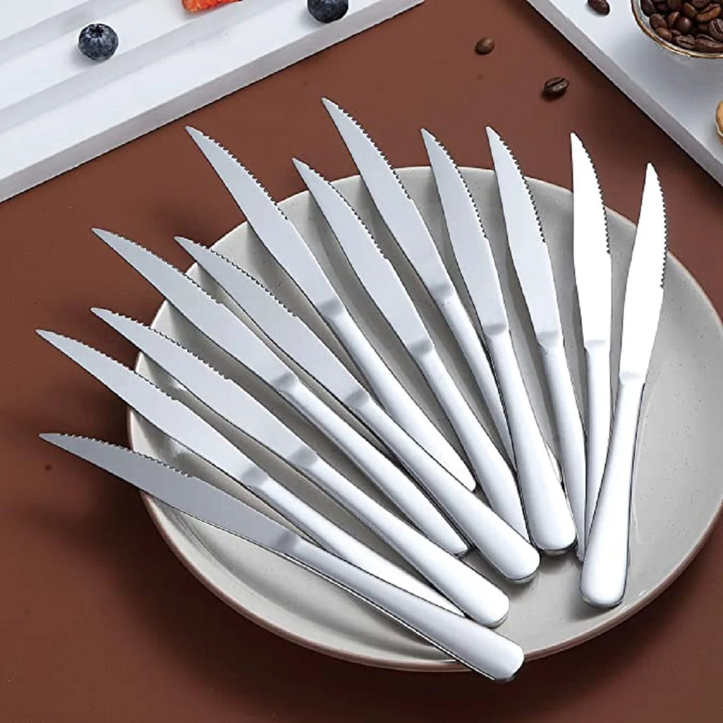 Set of 8 Stainless Steel Serrated Steak Knife Set J7303