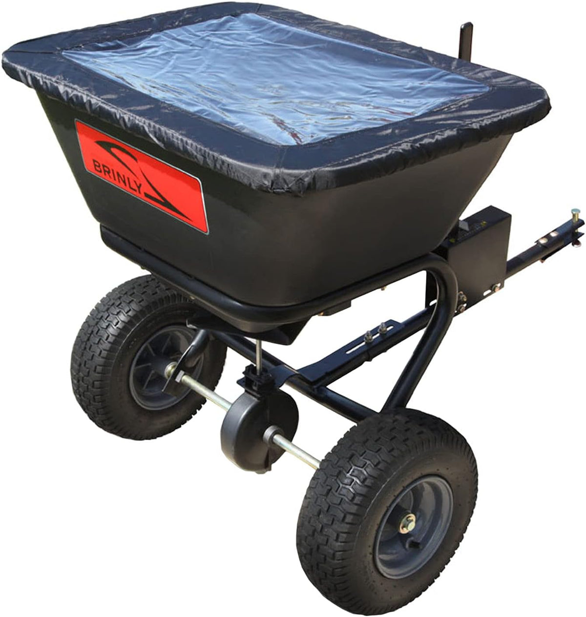 125 lb. Tow Behind Broadcast Spreader with Weatherproof Cover and Universal Hitch F6194