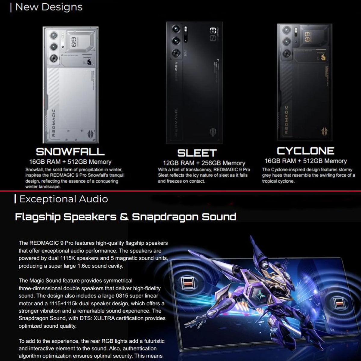 120Hz Gaming Smartphone, 6.8" AMOLED Screen, 16G+512GB, Black G25526