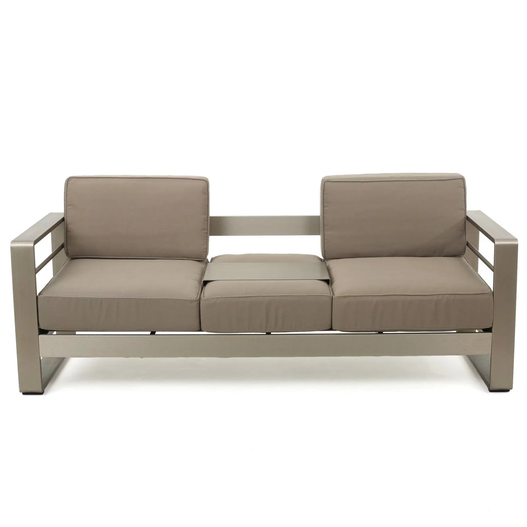 Aluminum Patio Sofa with Cushions D607