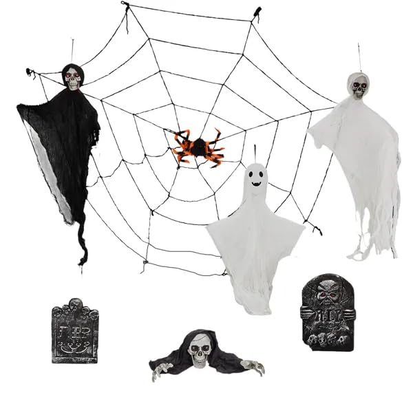 8-Piece Halloween Decorations Set with Glowing Details J3372