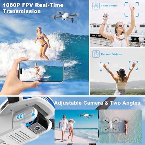 1080P HD Foldable Drone with Carrying Case Grey B6097