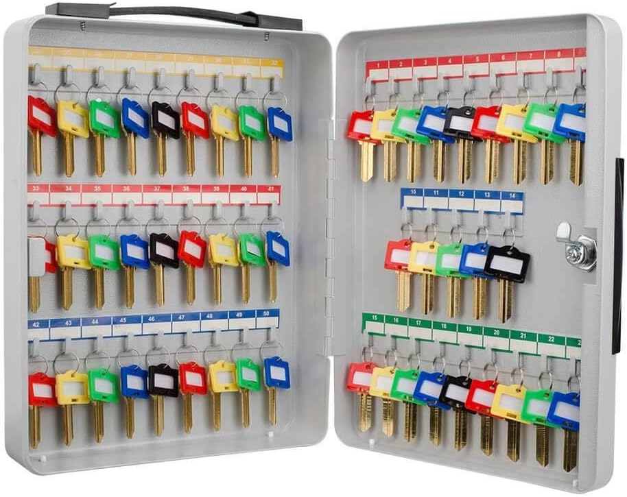 Key Lock Portable Key Cabinet Lock Box Grey M716156