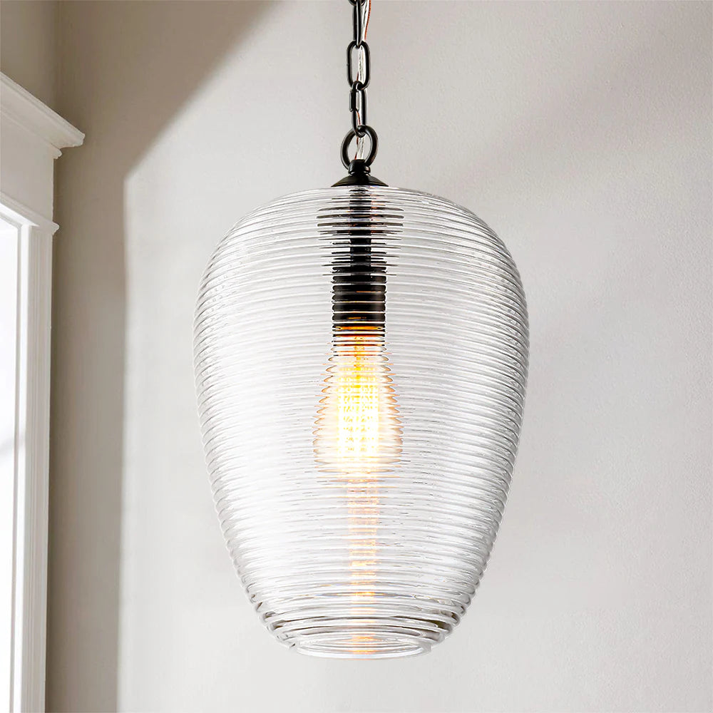 1-Light Dimmable Glass Farmhouse Pendant Z554