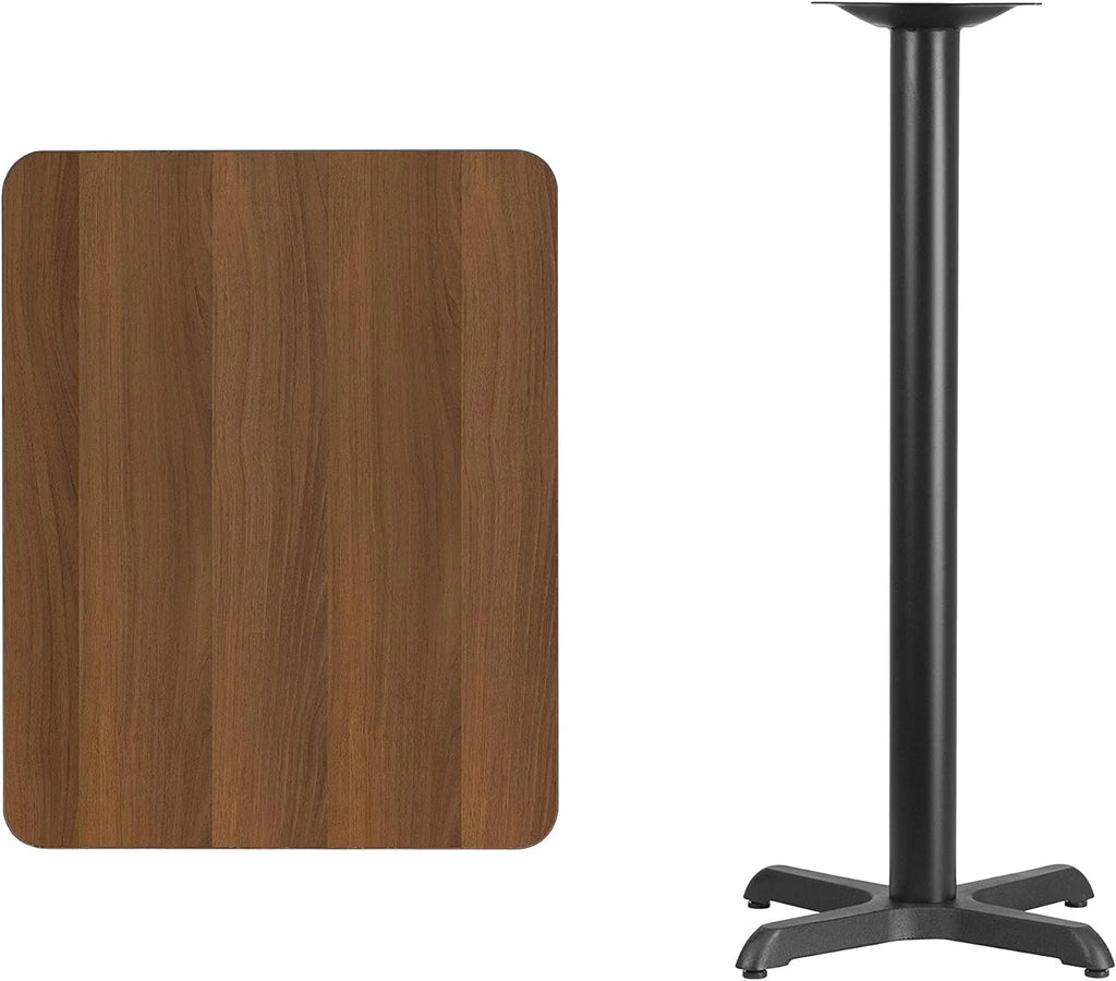 24'' X 30'' Rectangular Walnut Laminate Table Top With Bar Height Table Base N21968