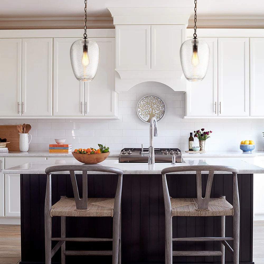 1-Light Dimmable Glass Farmhouse Pendant Z554