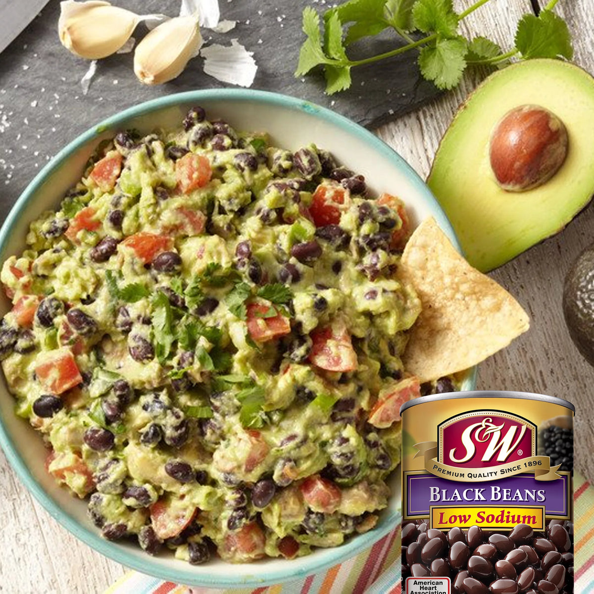 12 Pack Low Sodium Canned Black Beans, 15 Ounce Can J4149