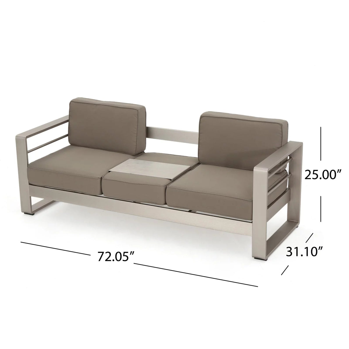 Aluminum Patio Sofa with Cushions D607