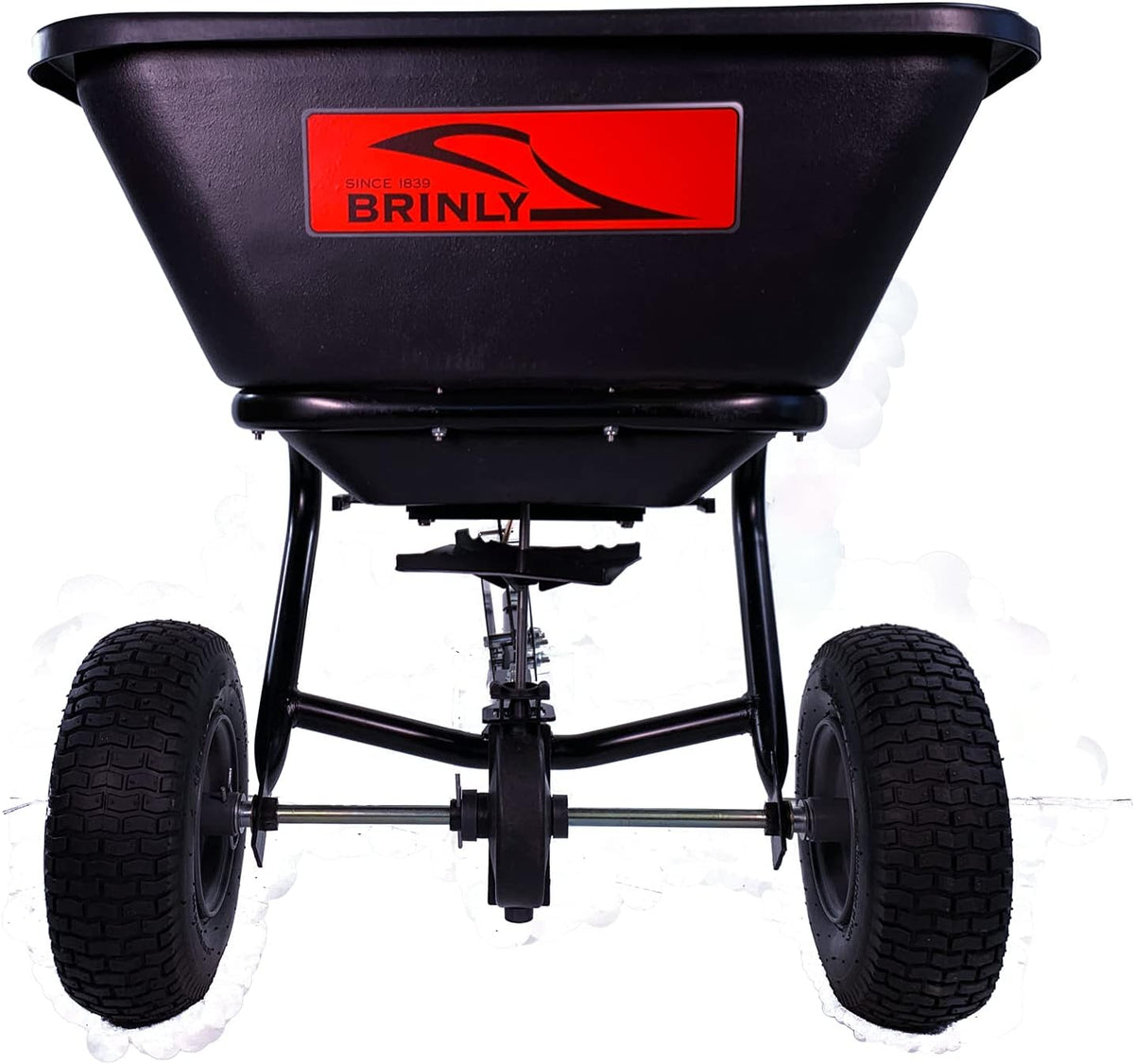 125 lb. Tow Behind Broadcast Spreader with Weatherproof Cover and Universal Hitch F6194