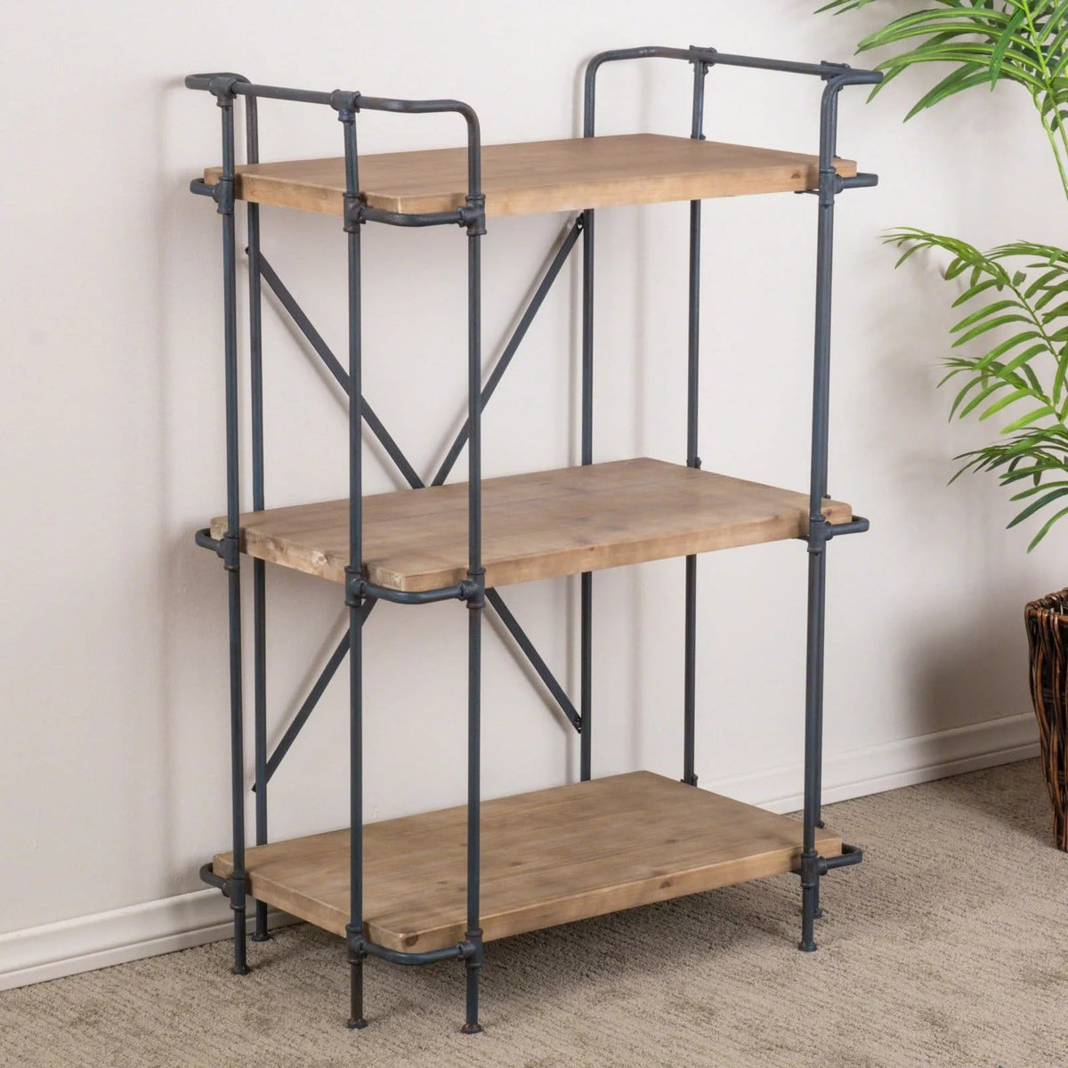 Antique Iron and Wood Bookcase K70191