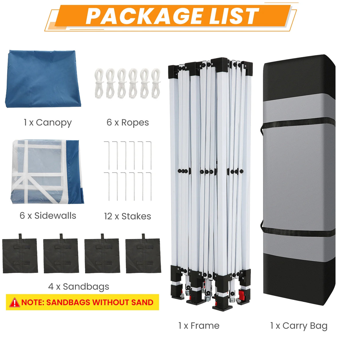10'x20' Waterproof Commercial Pop up Canopy Tent with 4 Sandbags Q665