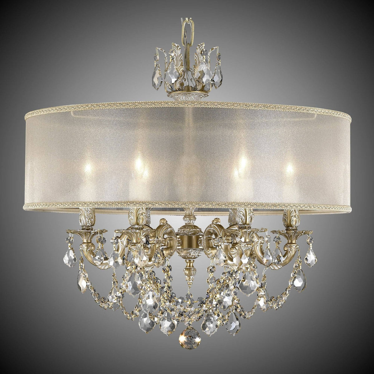 Antique Black Glossy Five Light Flush Mount A969903
