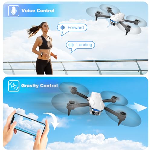 1080P HD Foldable Drone with Carrying Case Grey B6097