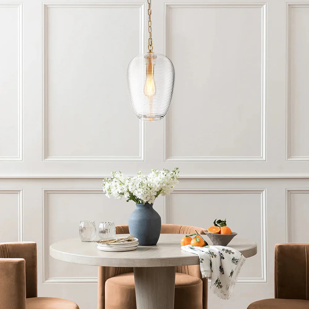 1-Light Dimmable Glass Farmhouse Pendant Z554