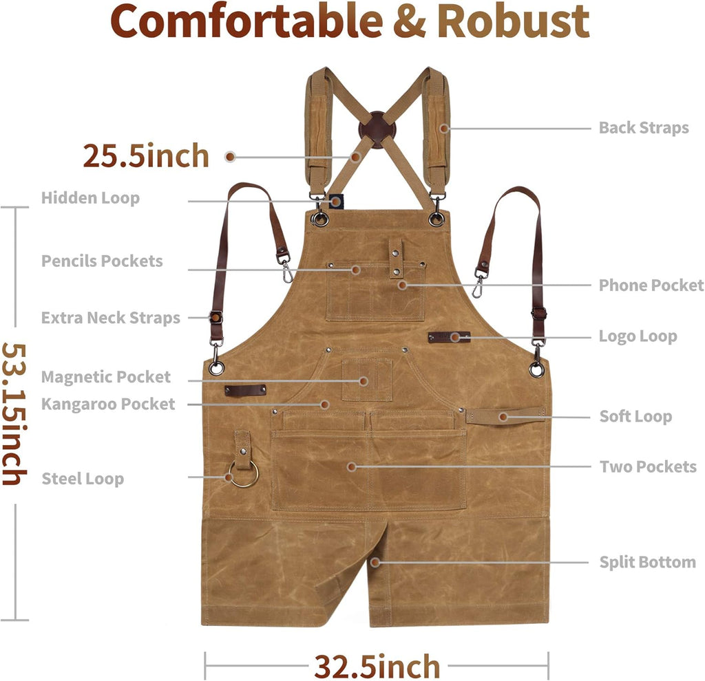 Heavy Duty Waxed Canvas Protective Apron C5402