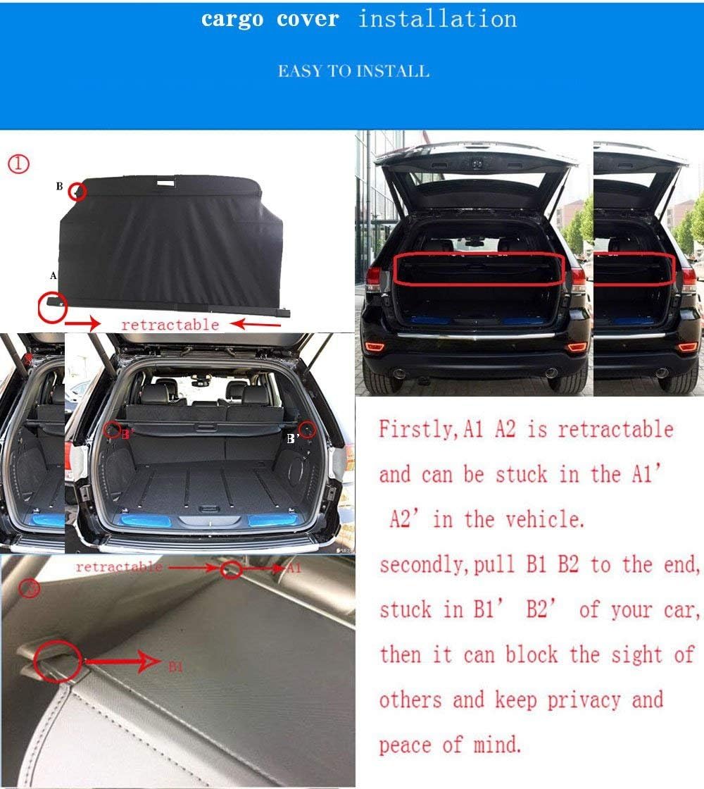 Black Cargo Cover for Jeep Grand Cherokee V348