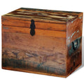 Reclaimed Solid Wood Storage Box with Handles X7924
