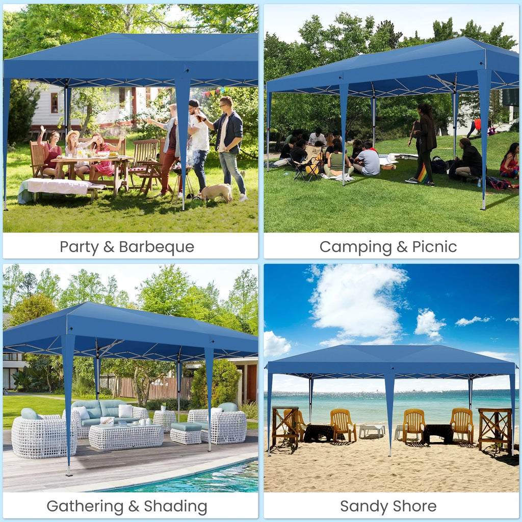 10'x20' Waterproof Commercial Pop up Canopy Tent with 4 Sandbags Q665