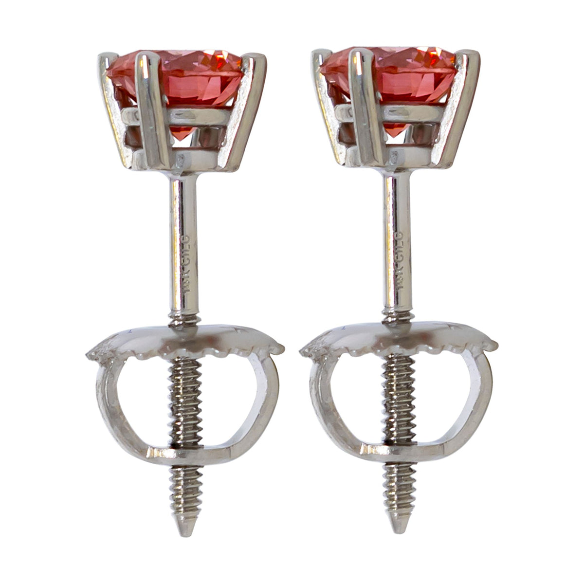 0.75 Cttw Lab Grown Pink Diamond Stud Earrings 14k White Gold C346