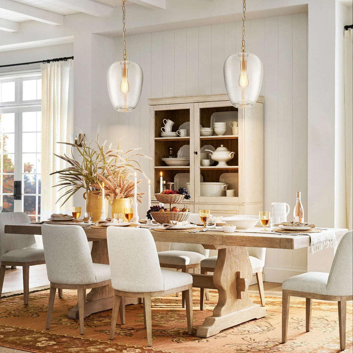 1-Light Dimmable Glass Farmhouse Pendant Z554