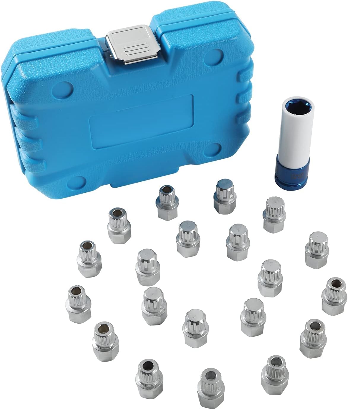 21pcs Wheel Lock Lug Nut Removal Kit with 1/2 inch Socket Adapter Q59187