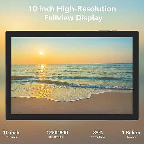 10.1-inch Android 12 tablet, 32GB ROM+2GB RAM, 2-in-1 tablet, keyboard, mouse, case, stylus, tempered film, 8-megapixel dual camera, quad-core processor, 6000mAh battery, 1280 by 800 FHD B58096
