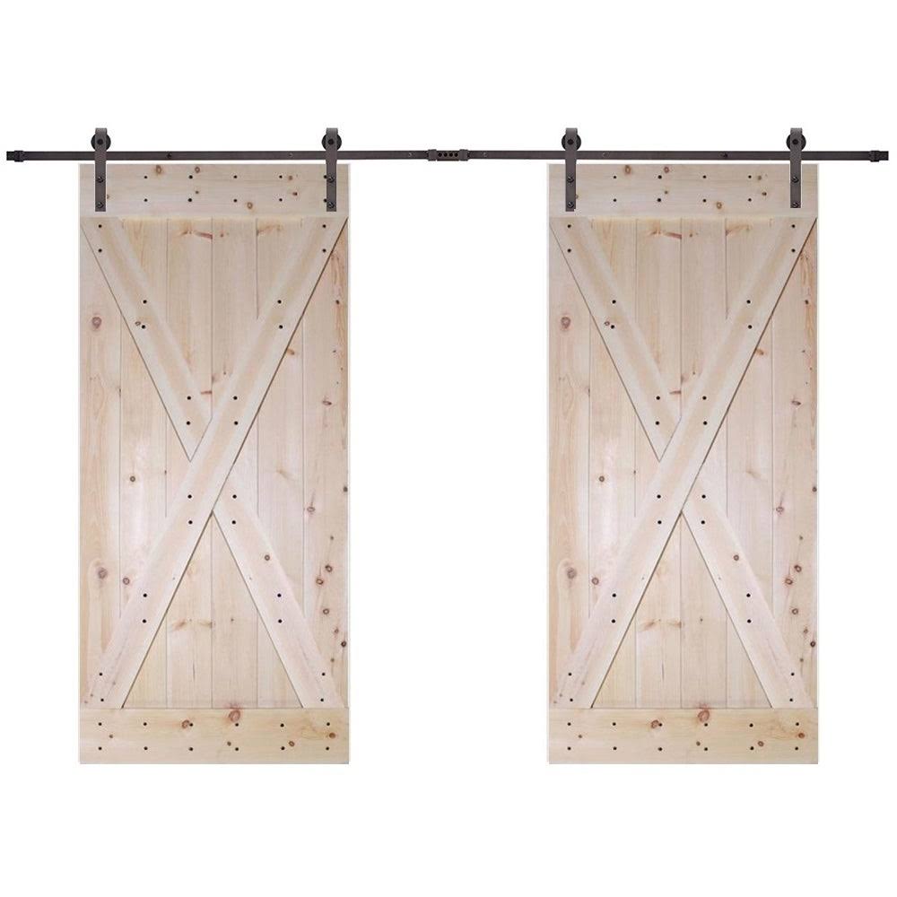 Knotty Pine Barn Door with Installation Hardware C475