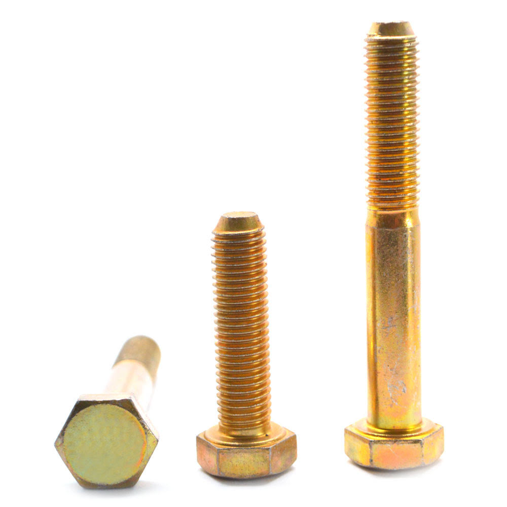 1/2x22-13 x 1 1/4x22 Coarse Thread Grade 5 Hex Cap Screw Medium Carbon Steel Yellow Zinc Plated W509