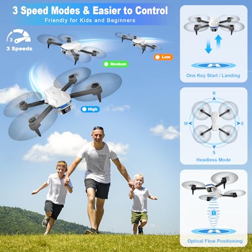 1080P HD Foldable Drone with Carrying Case Grey B6097