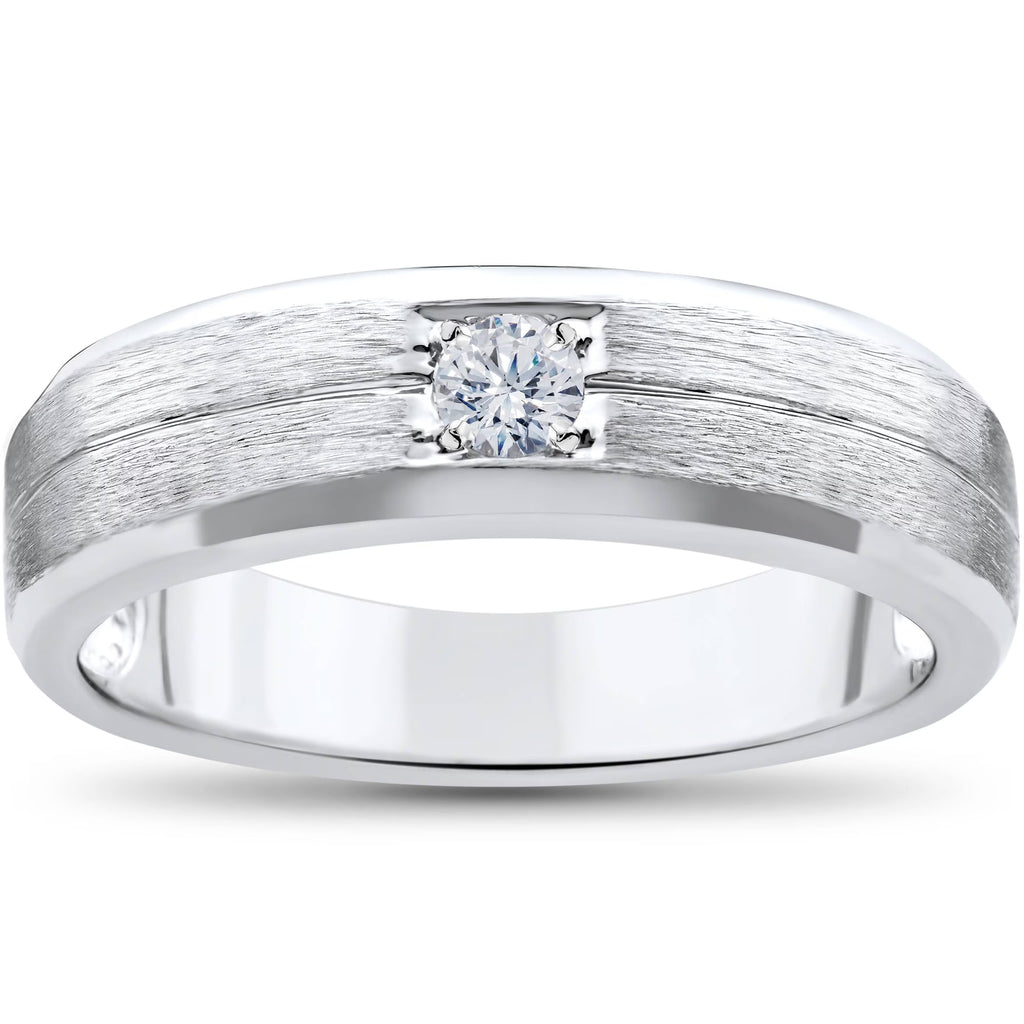 White Gold Solitaire Diamond Wedding Ring D8940
