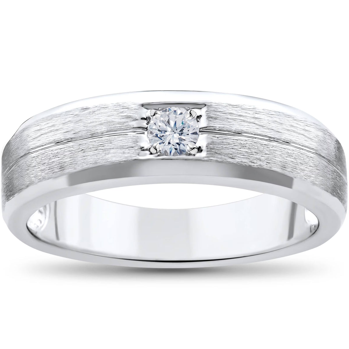 White Gold Solitaire Diamond Wedding Ring D8940