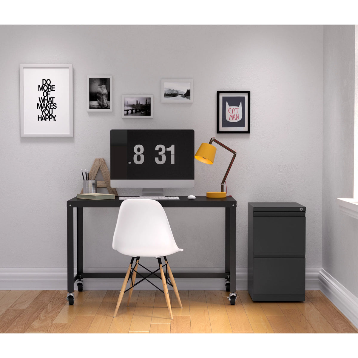 Charcoal 2-Drawer Mobile Pedestal File Cabinet S620