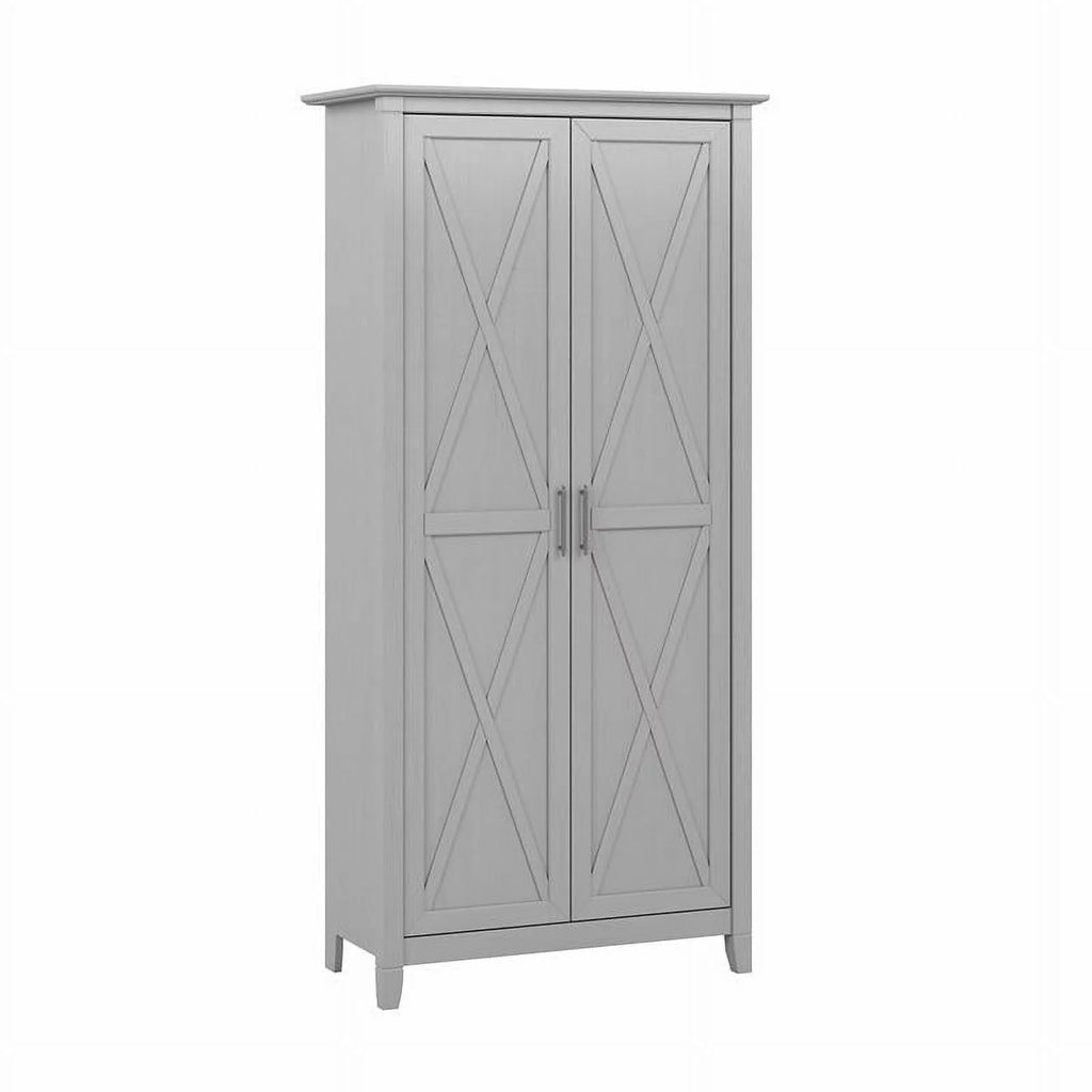 Tall Storage Cabinet with Doors in Gray E803