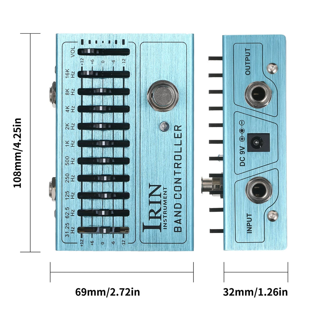 10-Band EQ Guitar Effect Pedal with True Bypass I9262