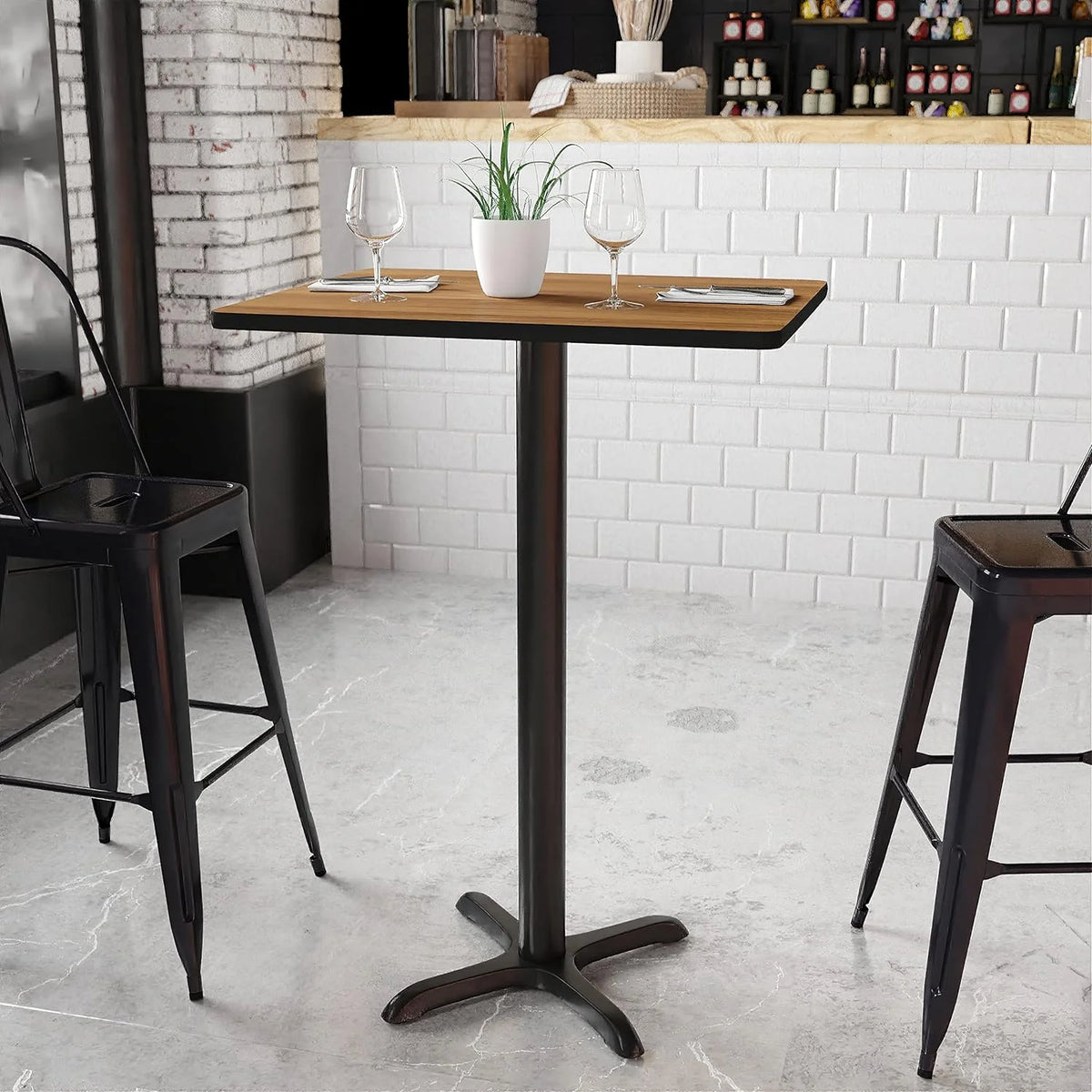 24'' X 30'' Rectangular Walnut Laminate Table Top With Bar Height Table Base N21968