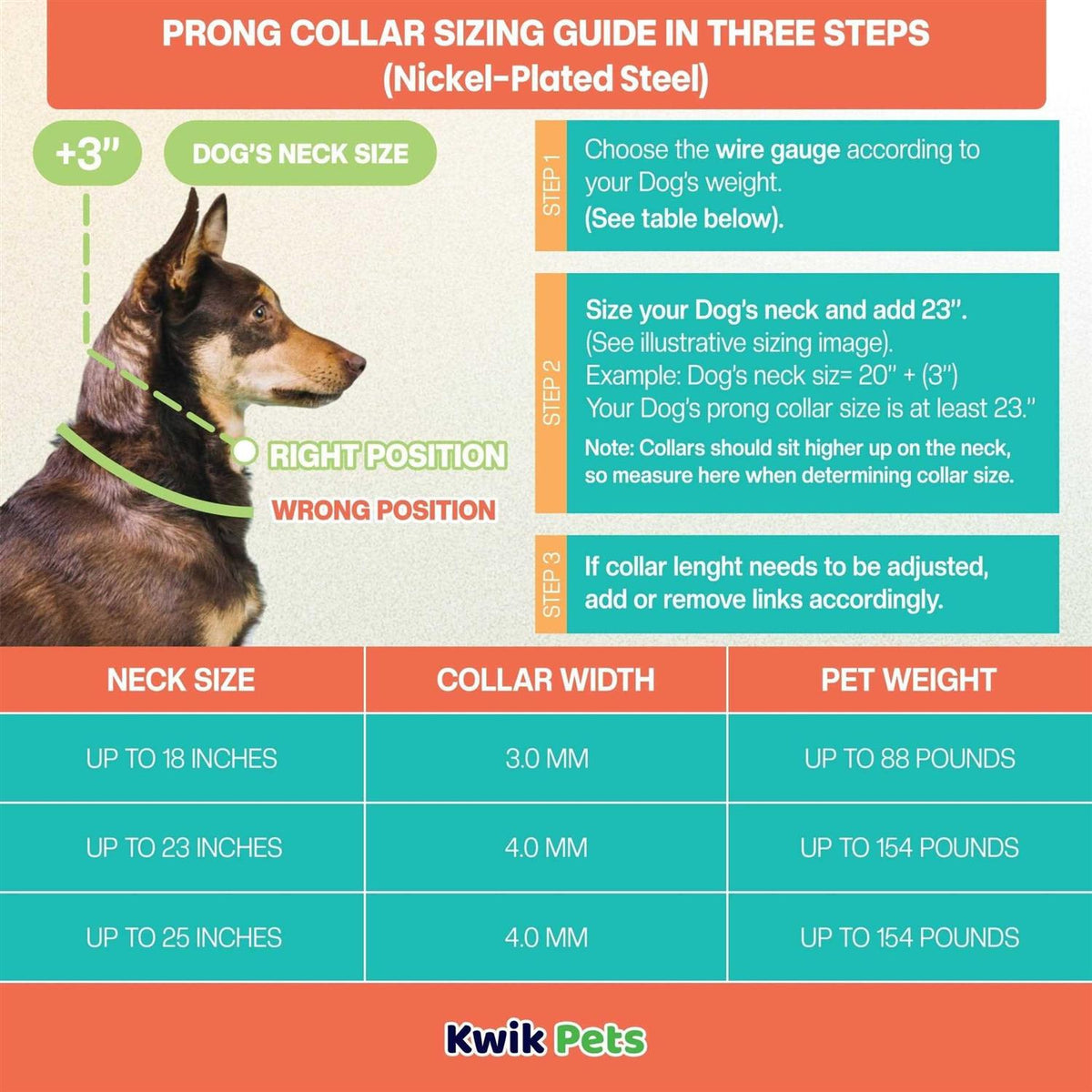 Fur Saver Link Chain Training Dog Collar K1451