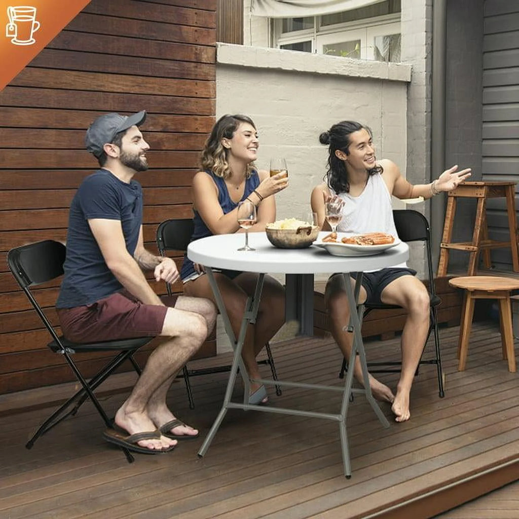10 Pack Black Plastic Folding Chairs E364558