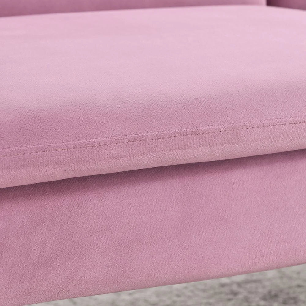 Convertible Velvet Sofa Bed with Two Pillows and Center Leg K5667