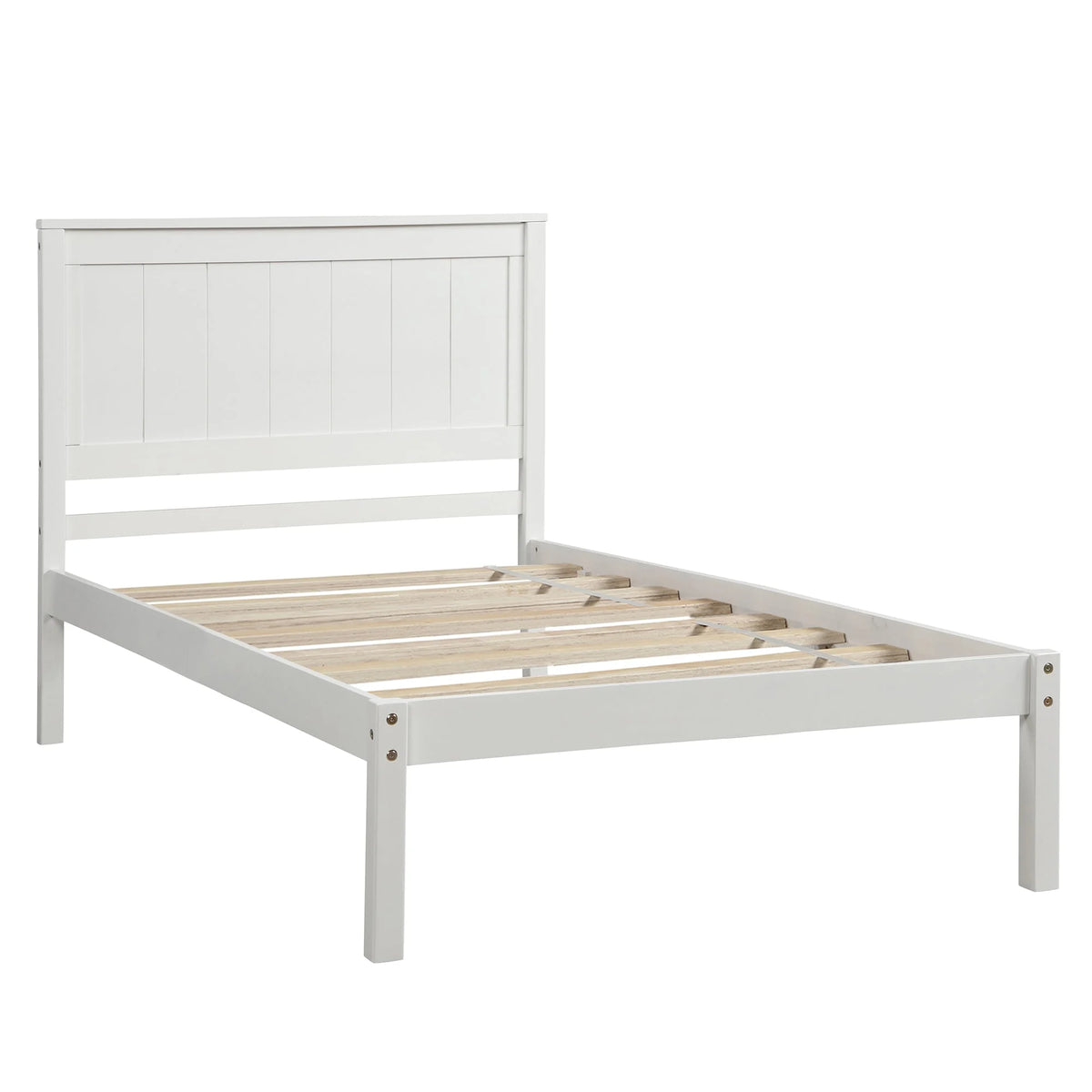 White Twin Bed Frame P8045