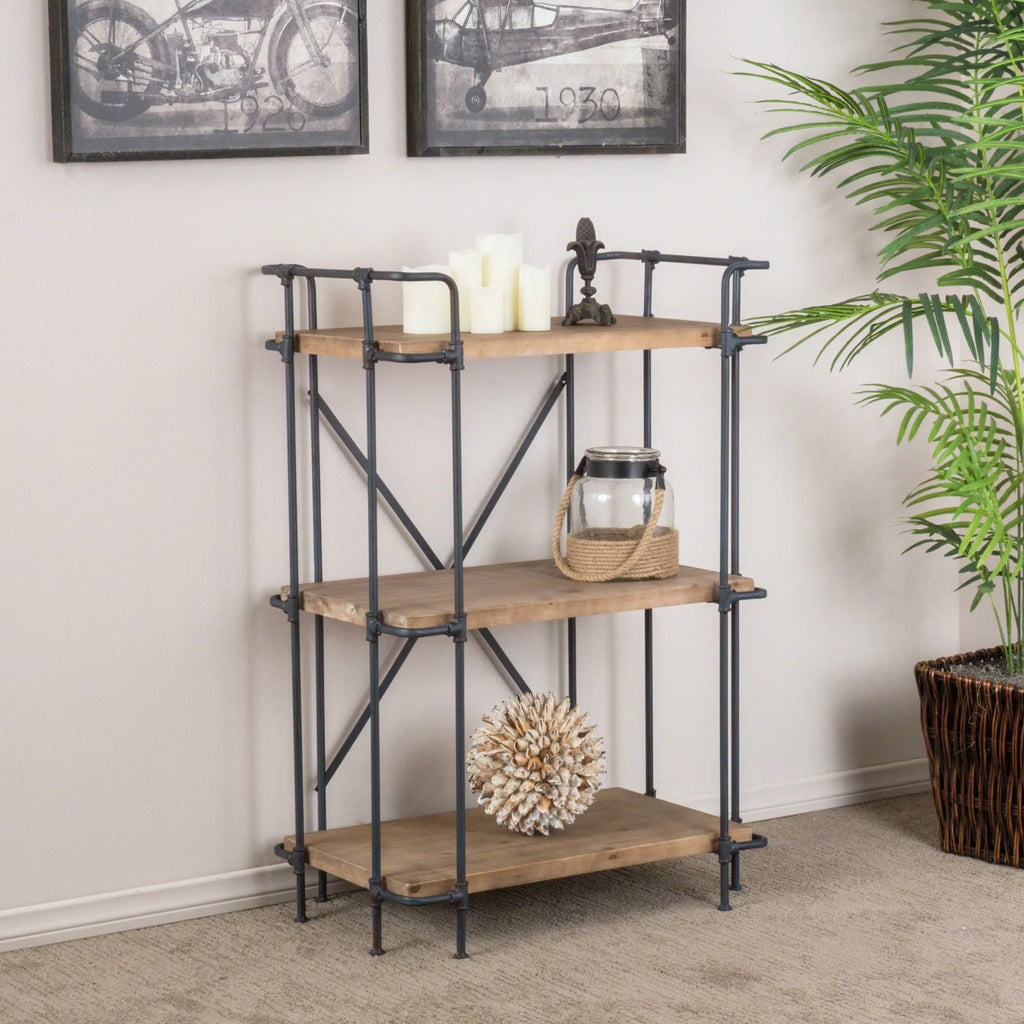 Antique Iron and Wood Bookcase K70191