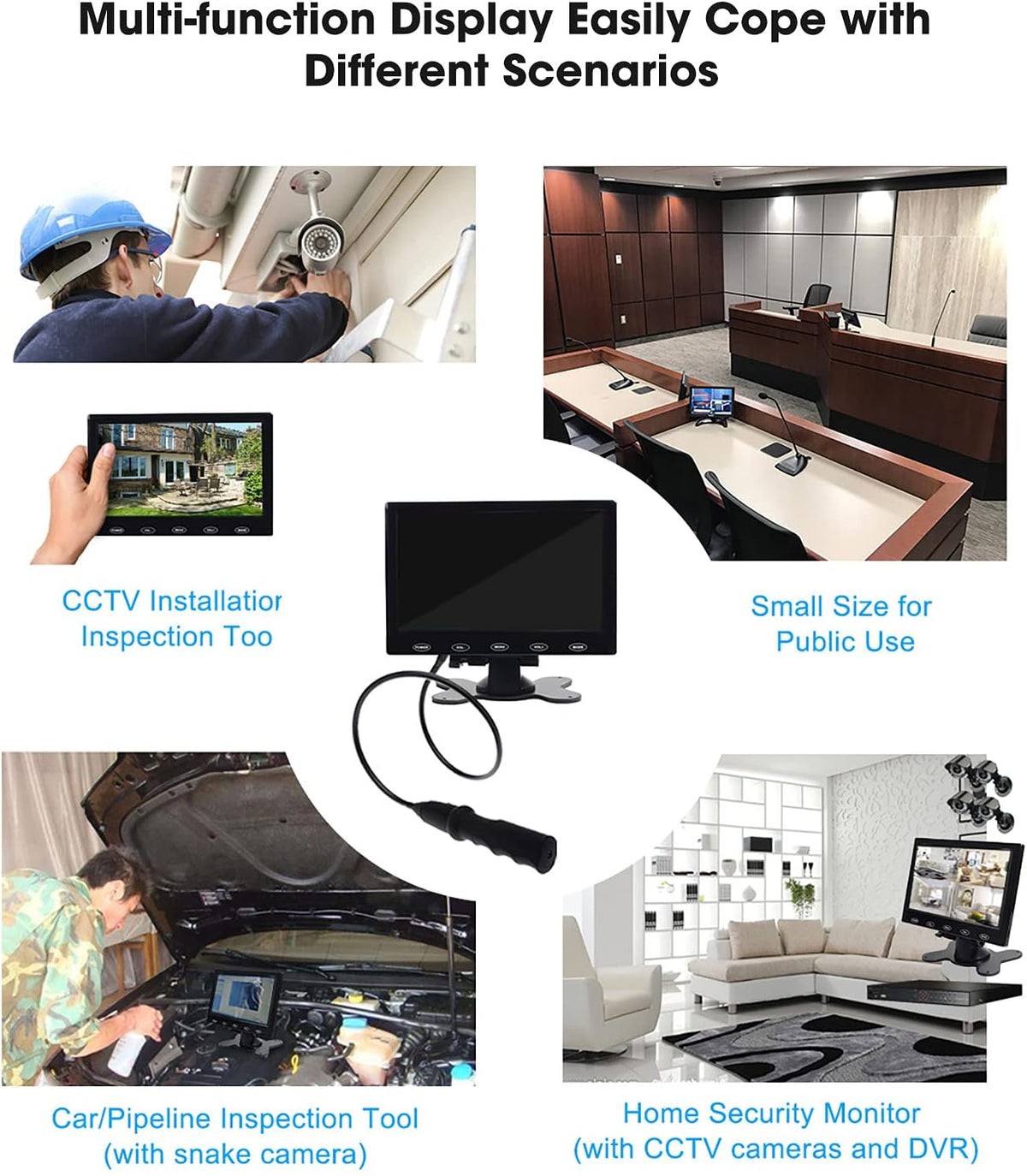 10.1 Inch LED Security Monitor with Remote Control Pack of 2 F9116